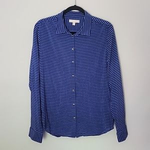 Banana Republic striped silk button-down blouse